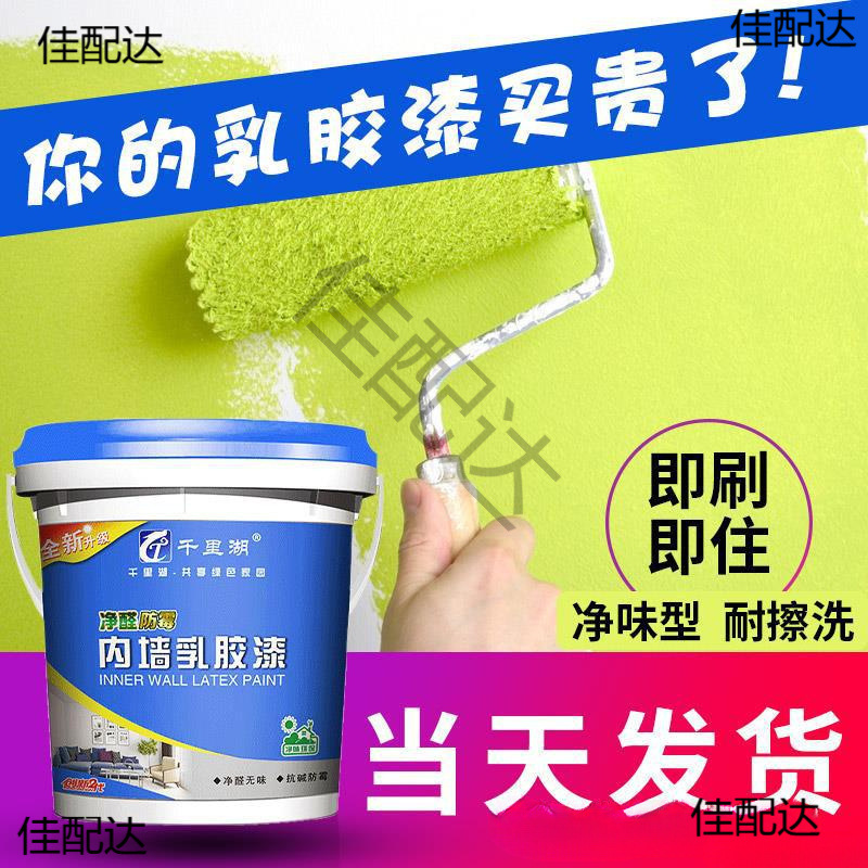 乳胶白色漆室内自无味墙白家用内面漆彩色墙漆涂料防霉