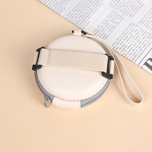 Factory direct sales round folding sunglasses case, fashionable and convenient sunglasses case, round glasses storage bag, zipper soft bag