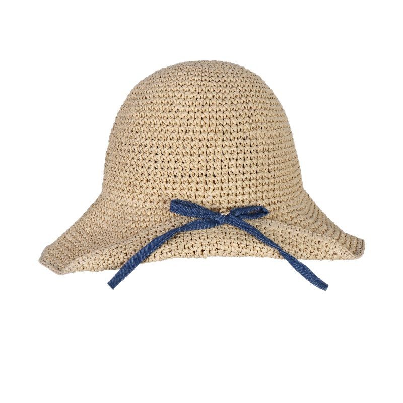 Hepburn Style Straw Hat For Women, Large Brim Foldable Sunshade_voghion.com