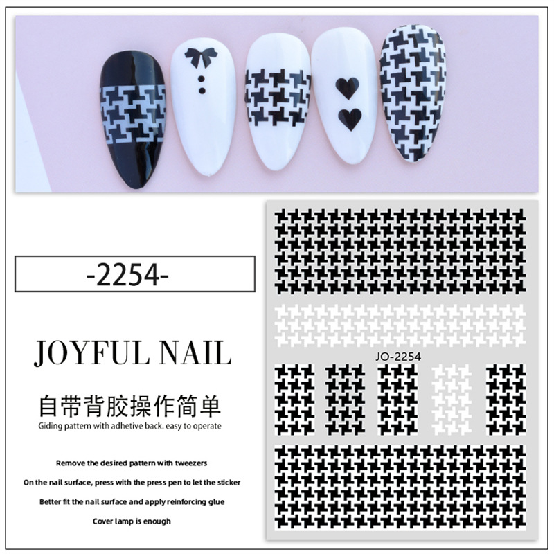 Especial transfronterizo para nuevo diamante Pegatinas de uñas a cuadros Estilo ins Pegatinas de uñas de diamante simple Adhesivo de cinturón impermeable