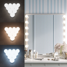 免打孔5V12V好莱坞镜前灯化妆灯USB补光灯梳妆台灯三色led灯泡