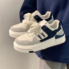 奶fufu高颜值板鞋女校园2024春秋小白厚底鞋子女百搭学生休闲运动