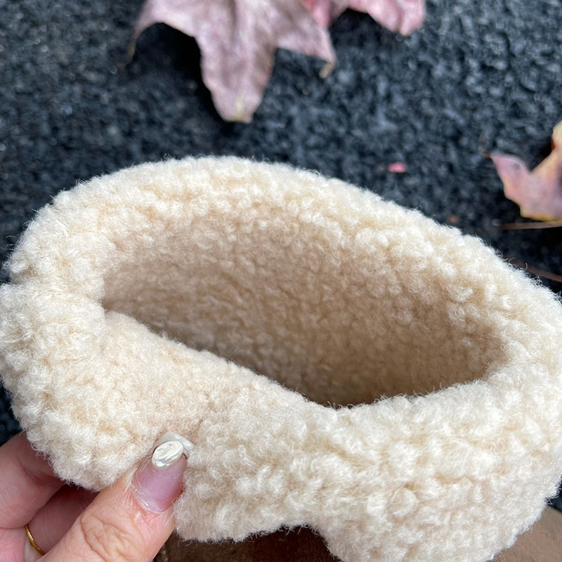 Stivali da neve da donna in vera pelle di pecora 2025, stivaletti invernali foderati in pile in stile britannico, scarpe casual antiscivolo_voghion.com