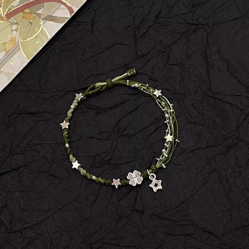 新しい中国風の蓮の星手織りブレスレットニッチ蝶織りブレスレットシンプルなハイエンドアクセサリーブレスレット|undefined