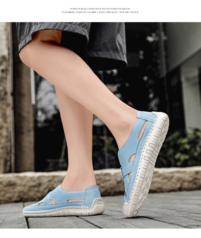 Dép sandal nữ quai ngang đế bằng dệt mềm nhẹ chống trượt đi biển — 2509 màu, 2509 màu hồng, 2509 quả mơ, 2509 xanh chi tiết 32