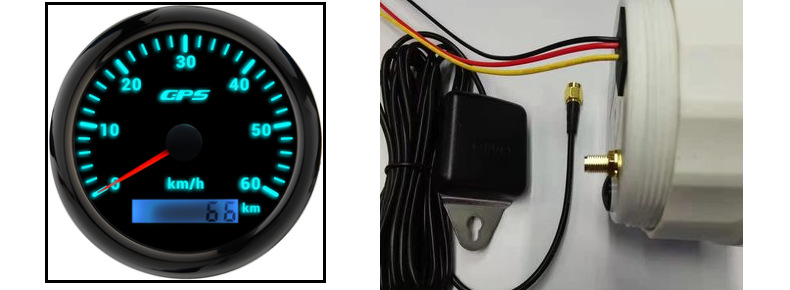 Factory Direct supply yacht motorboat electric motorcycle GPS speedometer 7 color backlight 85mm0-60kmh