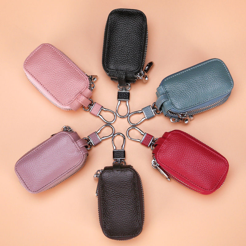 New Style First-Layer Cowhide Key Case, Double-Layer Genuine Leather Multifunctional Car Key Case, Stylish and Versatile for Both Men and Women