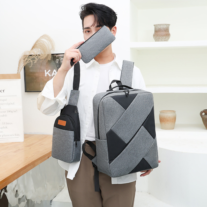 Splicing Casual Business Daily Laptop Backpack display picture 1