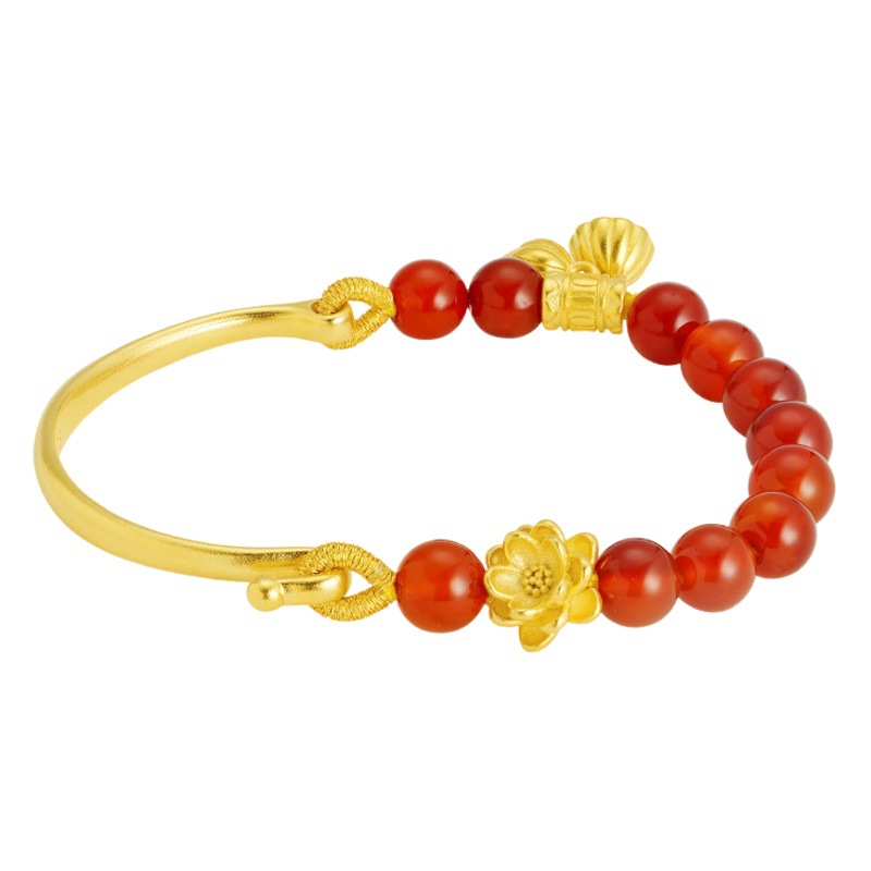 Vietnam arena oro chino patrón pulsera mujeres Luz de lujo estilo nacional elegante pulsera rica todo fósforo joyería exquisita venta al por mayor