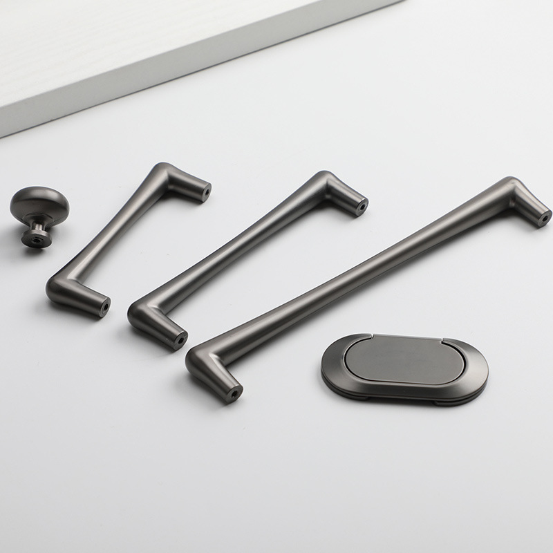 Light Luxury Nordic Style, Thickened Gray Cabinet & Wardrobe Door Handles, Invisible Round Furniture Pulls for Drawers