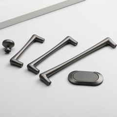 Light Luxury Nordic Style, Thickened Gray Cabinet & Wardrobe Door Handles, Invisible Round Furniture Pulls for Drawers