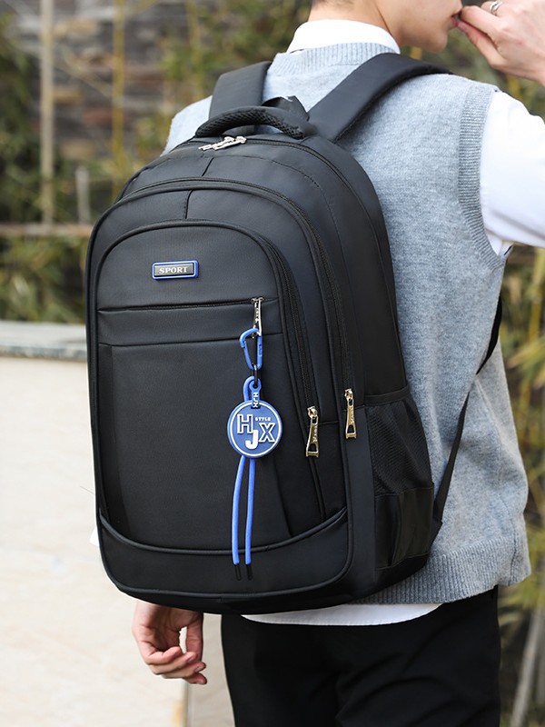 Nueva mochila de hombre de color sólido, mochila de escuela secundaria, mochila de Oxford, mochila de viaje impermeable