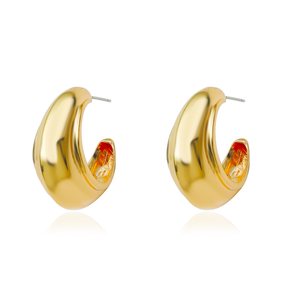 Plating Design Fashion Style Fashion Geometric C-shaped Alloy Earrings