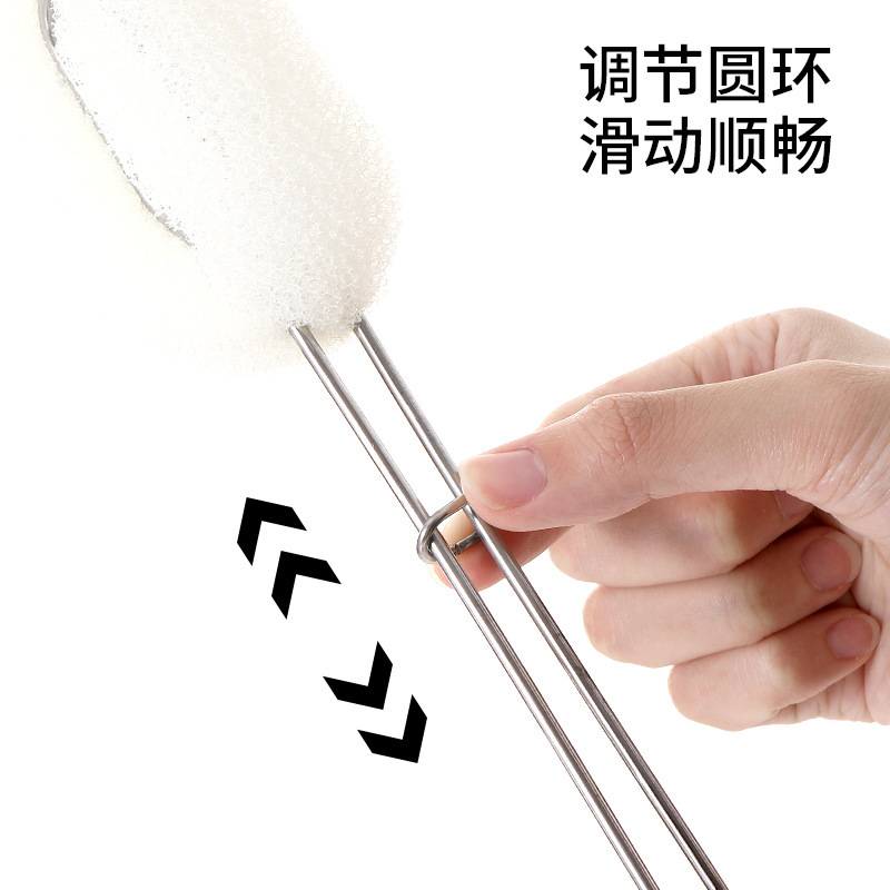 FaSoLa哺乳瓶ステンレスブラシスポンジブラシ長柄コップ洗浄カップブラシ神器洗浄カップブラシ|undefined