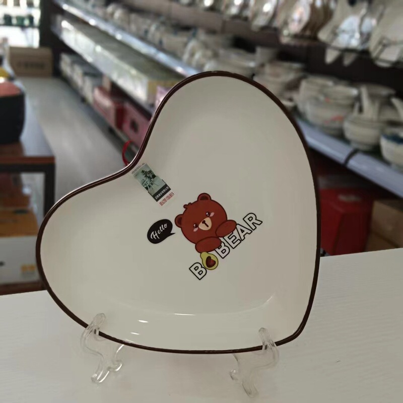 Ceramic Bowl plate tableware double-ear plate peach heart plate square plate shaped starfish scallop plate stock