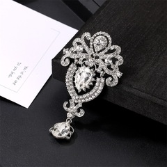 Cross-border new products best-selling temperament men and women brooches fashionable glass scarf clips crowns crystal coats pins collar pins