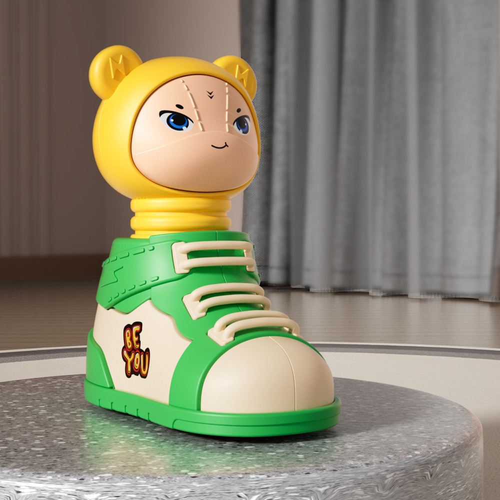 Los juguetes para niños presionan los zapatos de dibujos animados que se pueden cargar con azúcar, se pueden devolver a la inercia, los juguetes educativos, los puestos de regalos, los puestos al por mayor