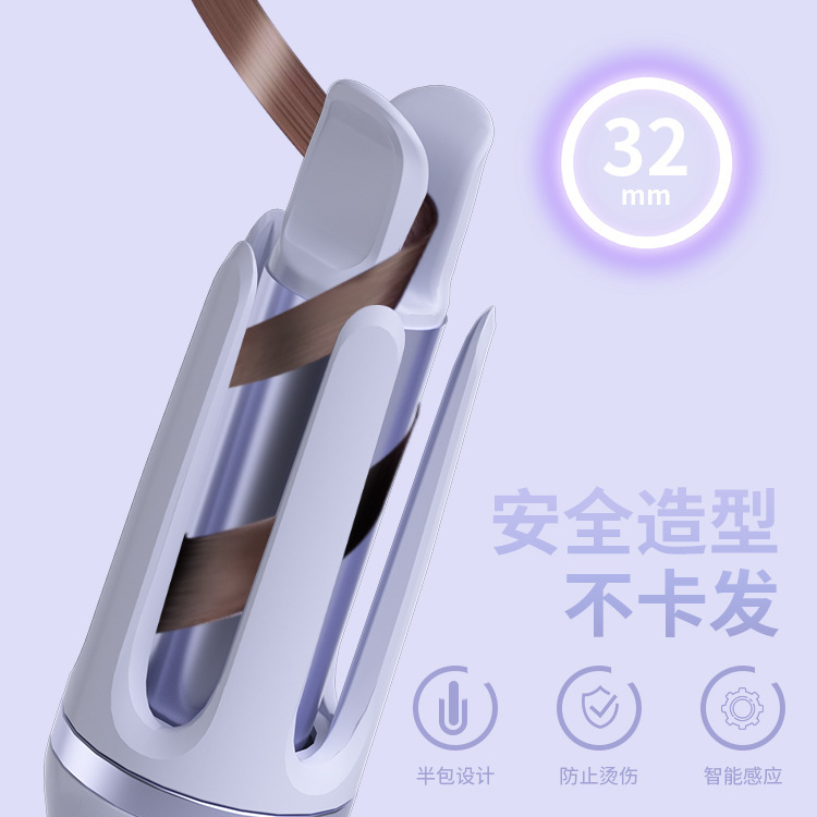 クロスボーダー自動巻き髪アイロン32mmエッグロールアイロン、大きなウェーブ、髪を傷めない、ヘアケアウォーターウェーブ電動ヘアアイロン|undefined