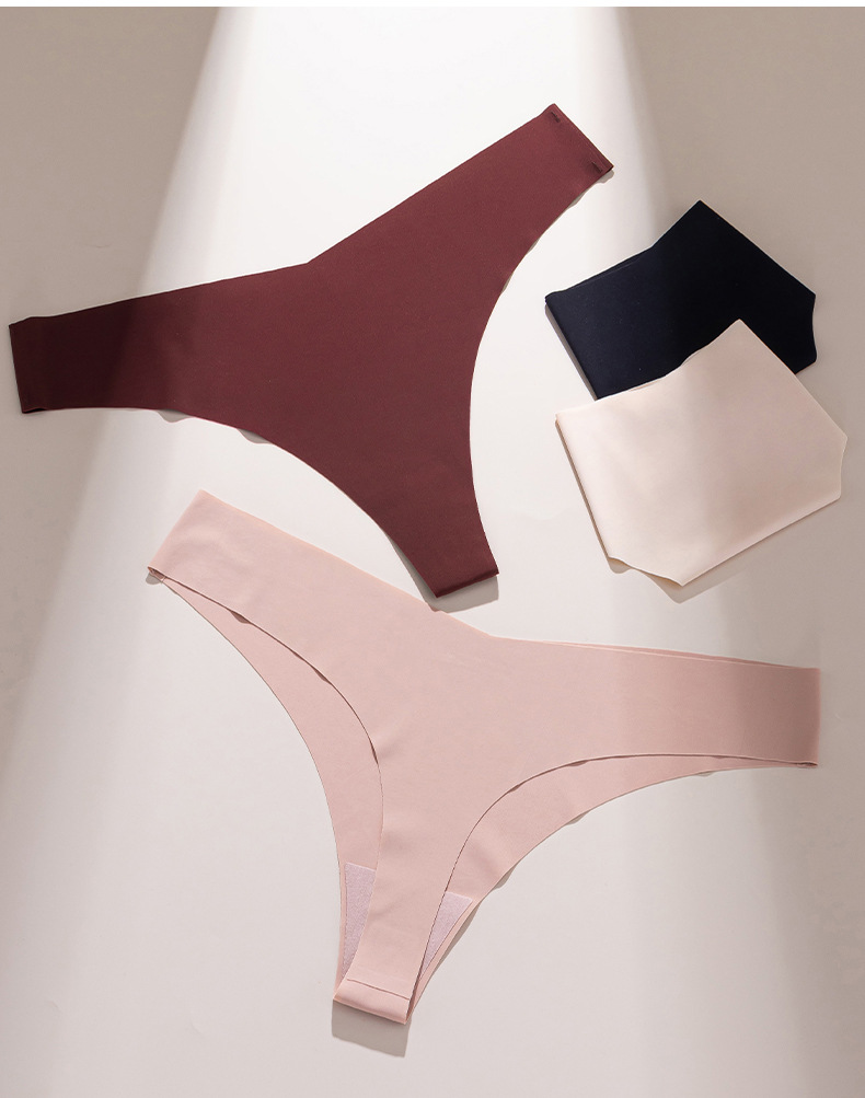 Panties Lingerie Type Nylon, Cotton Fabric Type Stretchy Elasticity 1 Piece Quantity Solid Color Low Waist Thong Panties