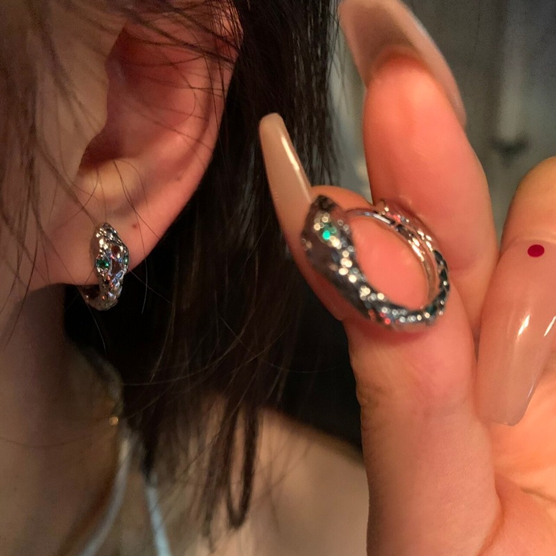 Silver snake earrings