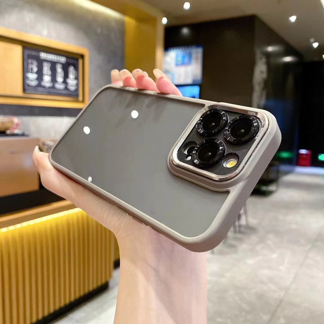 Lente de metal simple y de alta calidad para iPhone13 funda para teléfono móvil 15ProMax Apple 14 hombres y mujeres 12 nuevos