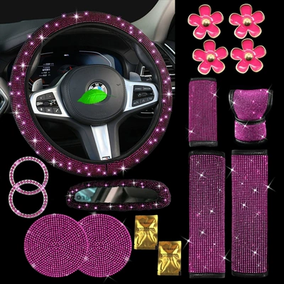 Diamond Seat Belt Cover Color Diamond | Seat belt shoulder pad - rose-red