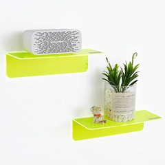 Floating shelf wall-mounted rack No punching wall storage rack Acrylic switch clock speaker storage rack