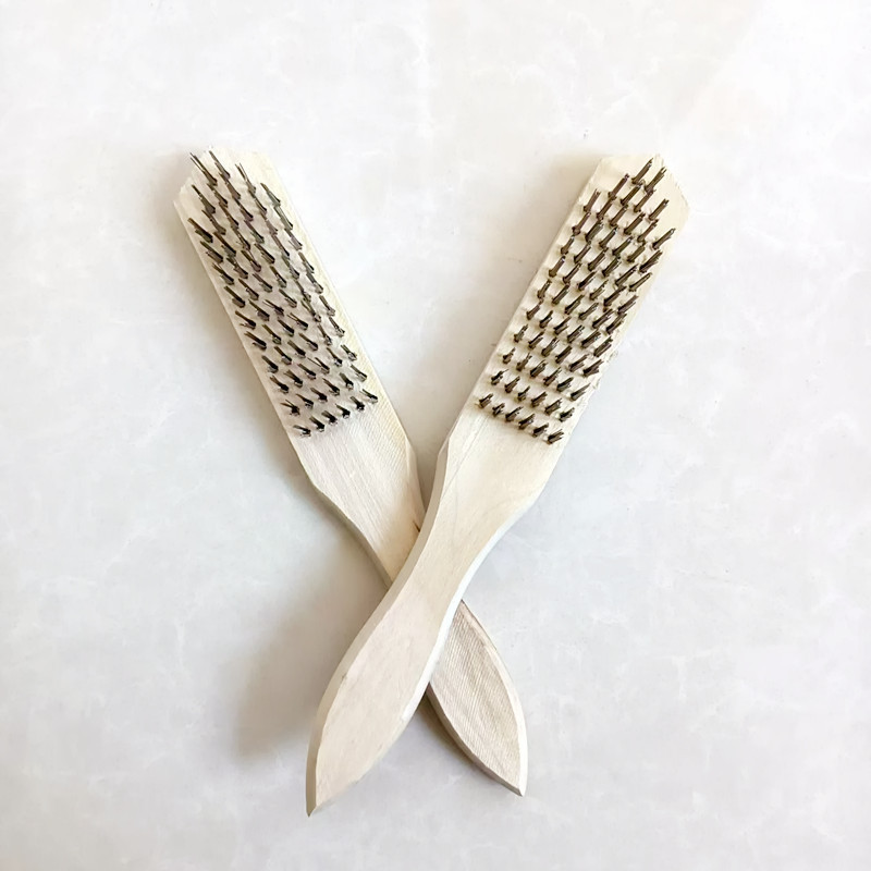 Wholesale cepillo de alambre de acero industrial de cobre cepillo de cuchillo de acero inoxidable cepillo de limpieza desoxidable cepillo de alambre de mango largo cepillo de acero