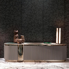 意式輕奢電視櫃亞馬遜綠奢石面電視櫃TV儲物影視櫃家用商用餐邊櫃