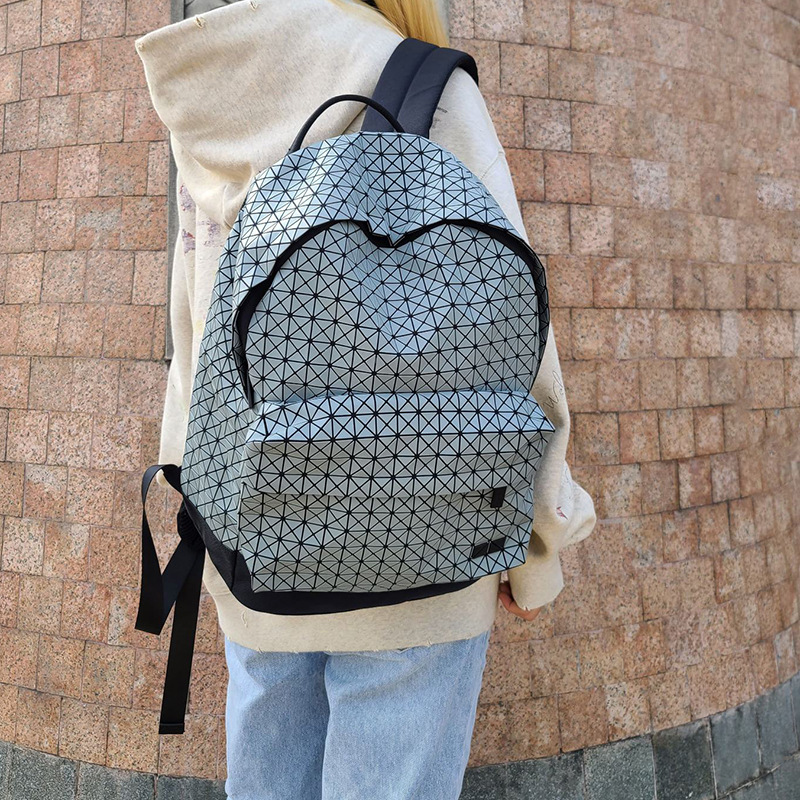 BAOBAO Men's and Women's Silicone Rhomboid Backpack Student Large Capacity Personalized Computer Bag Large small size Handbag