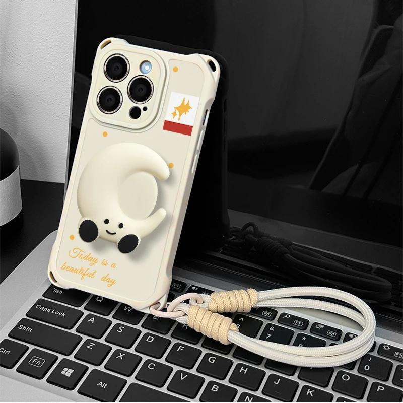 适用iPhone17ProMax波点闪烁星月支架华为oppo小米vivo苹果手机壳|undefined