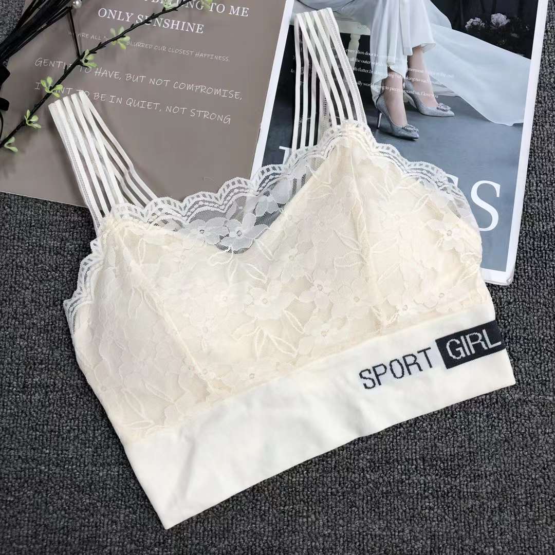Nuevo cordón elástico de alta calidad belleza espalda chaleco las mujeres sin hilos yoga sujetador ropa interior deportiva al por mayor