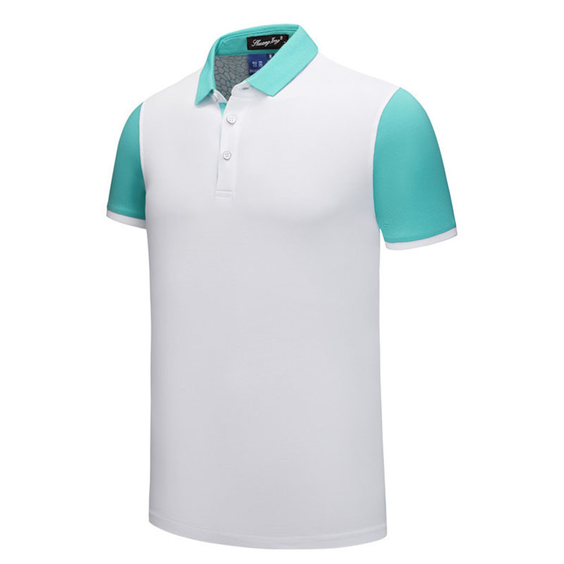 2021 summer New Polo shirt golf T-shirt 220g combed cotton color matching shoulder short sleeve men's and women's style