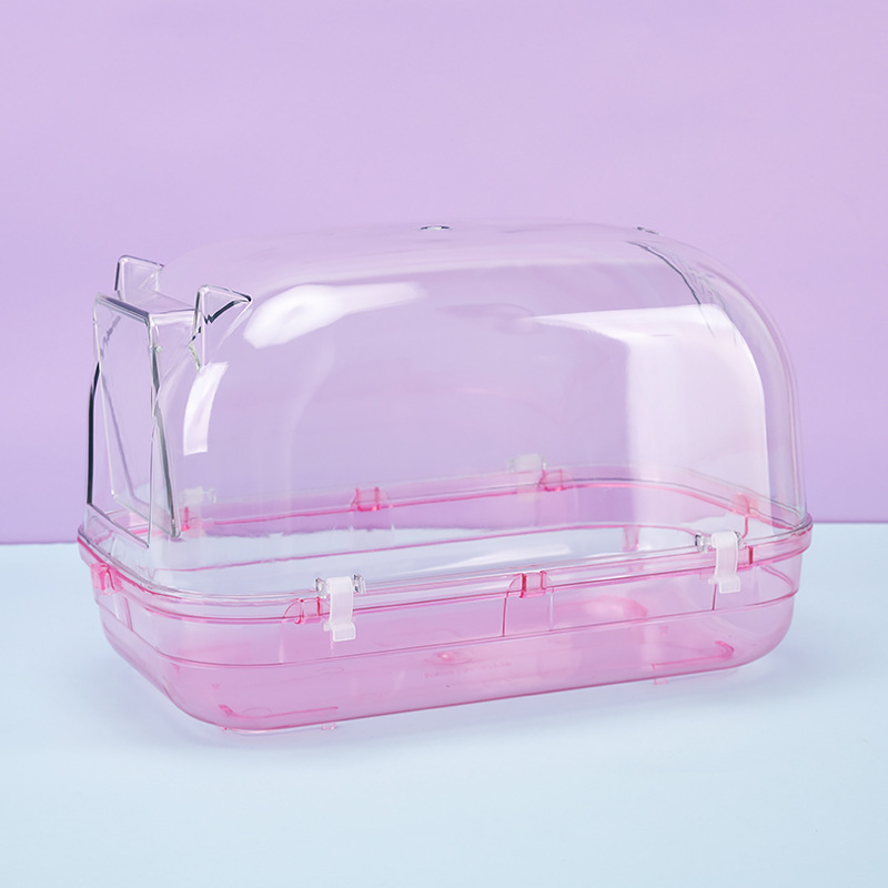 Bañera Transparente para Chinchilla de Acrílico Completamente Cerrada
