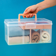 手提游泳箱儿童收纳盒透明塑料泳衣装备干湿分离游泳包玩具整理箱