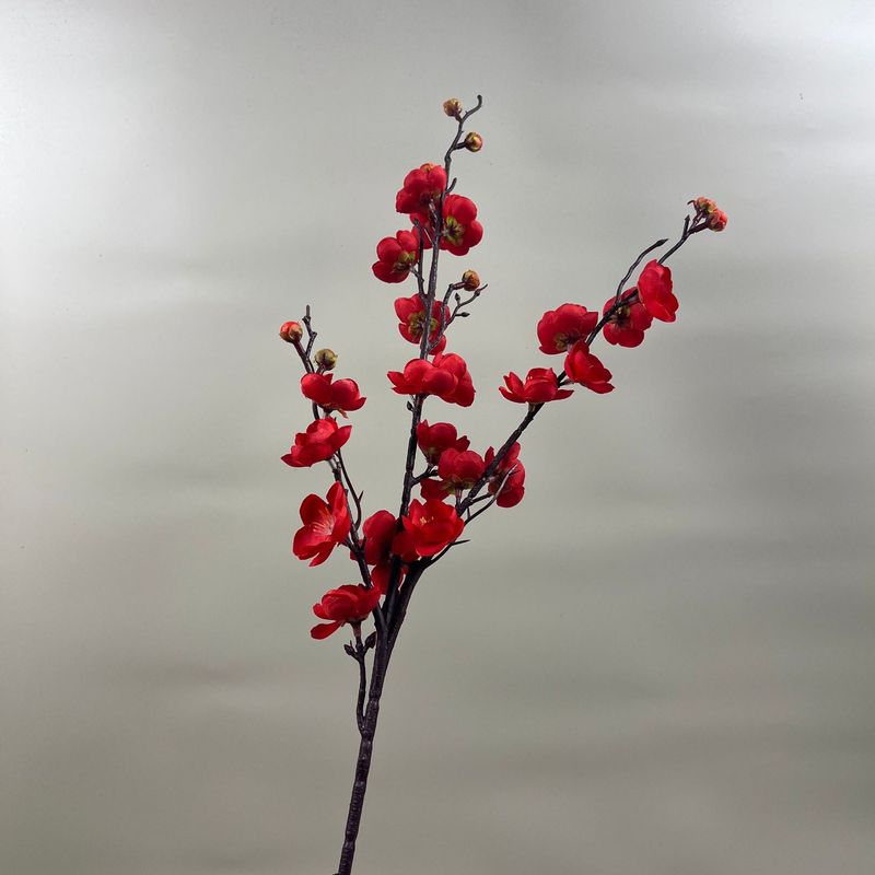 新しい中国式の田園の三叉の梅の枝の家の柔らかい服の客間の装飾の絹の花の新年の福の桶の生け花の卸売りをシミュレーションします。|undefined