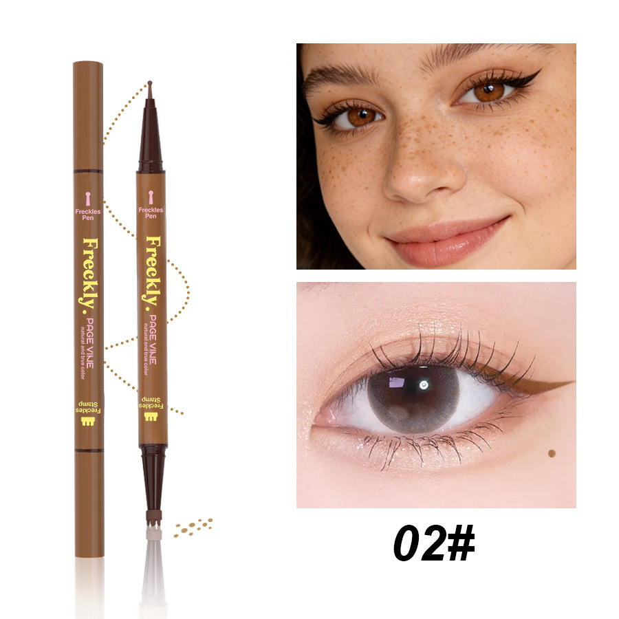 Color maquillaje PAGE VINE natural pecas pluma de doble cabeza sello impermeable duradero fácil de colorear pluma impermeable no mancha