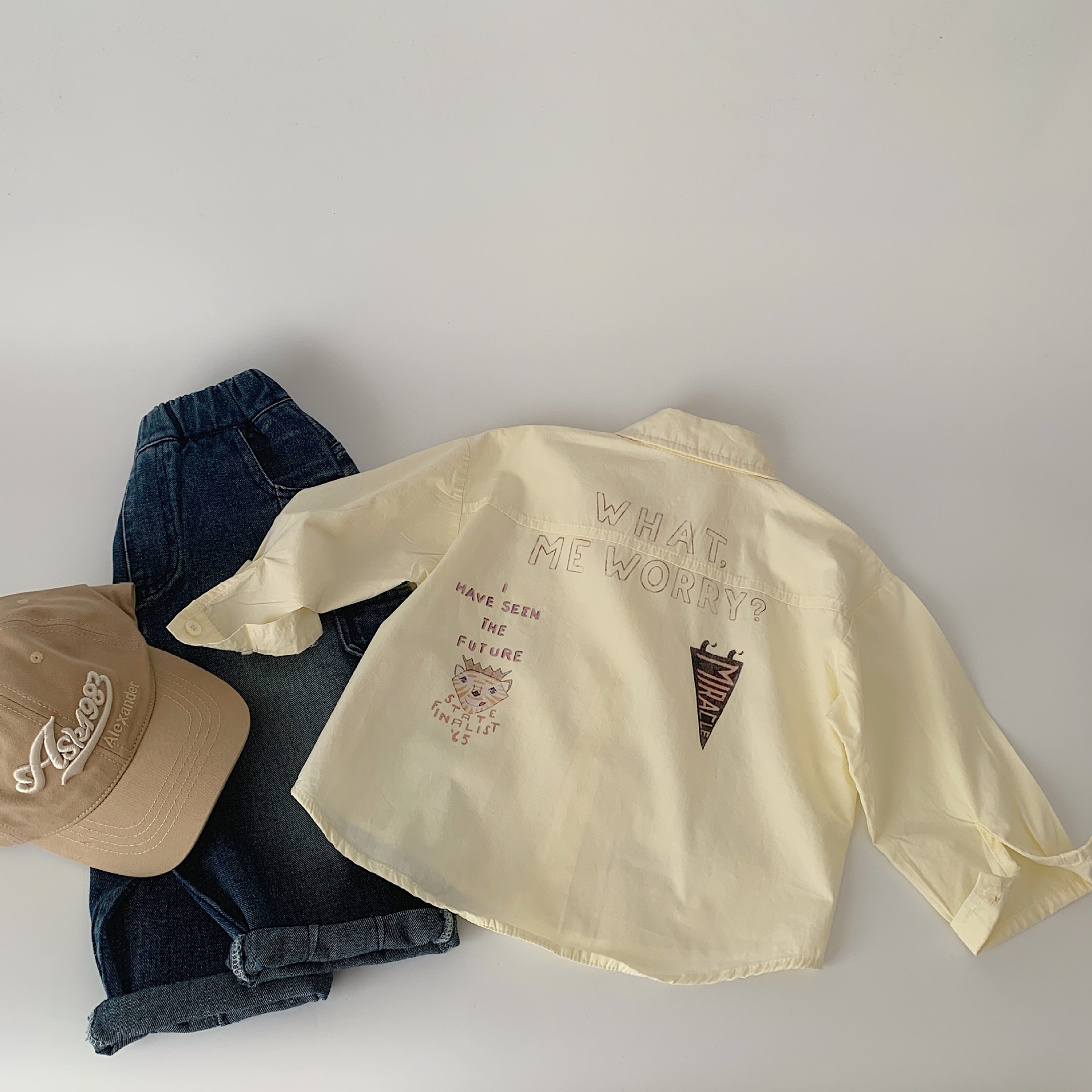 Maibao niños camisa de los niños de dibujos animados impreso cardigan 2024 primavera nuevos niños y niñas de algodón carta camisa de moda