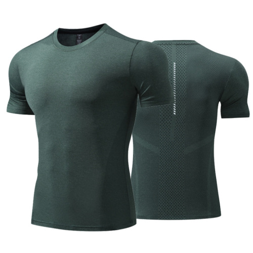 lulu summer men's large size sports casual cold-sense ice silk round neck short-sleeved running gym training quick-drying clothes