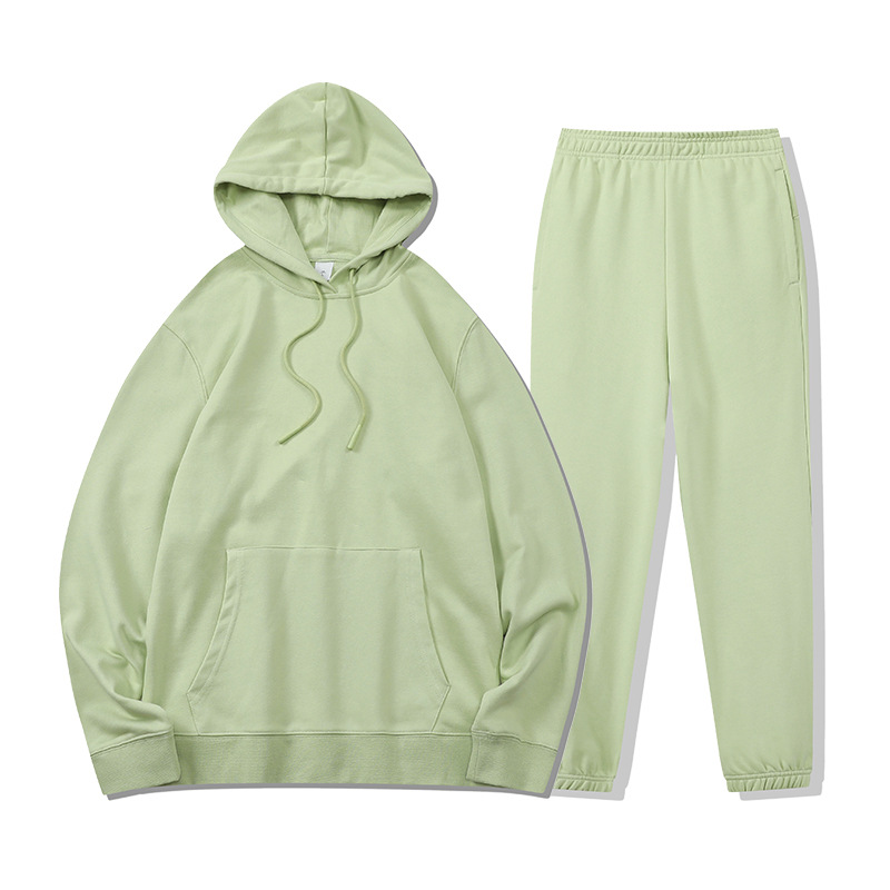 Otoño e invierno nuevo europeo y americano de dos piezas transfronteriza casual deportes con capucha sueltos suéter pantalones traje impreso logotipo