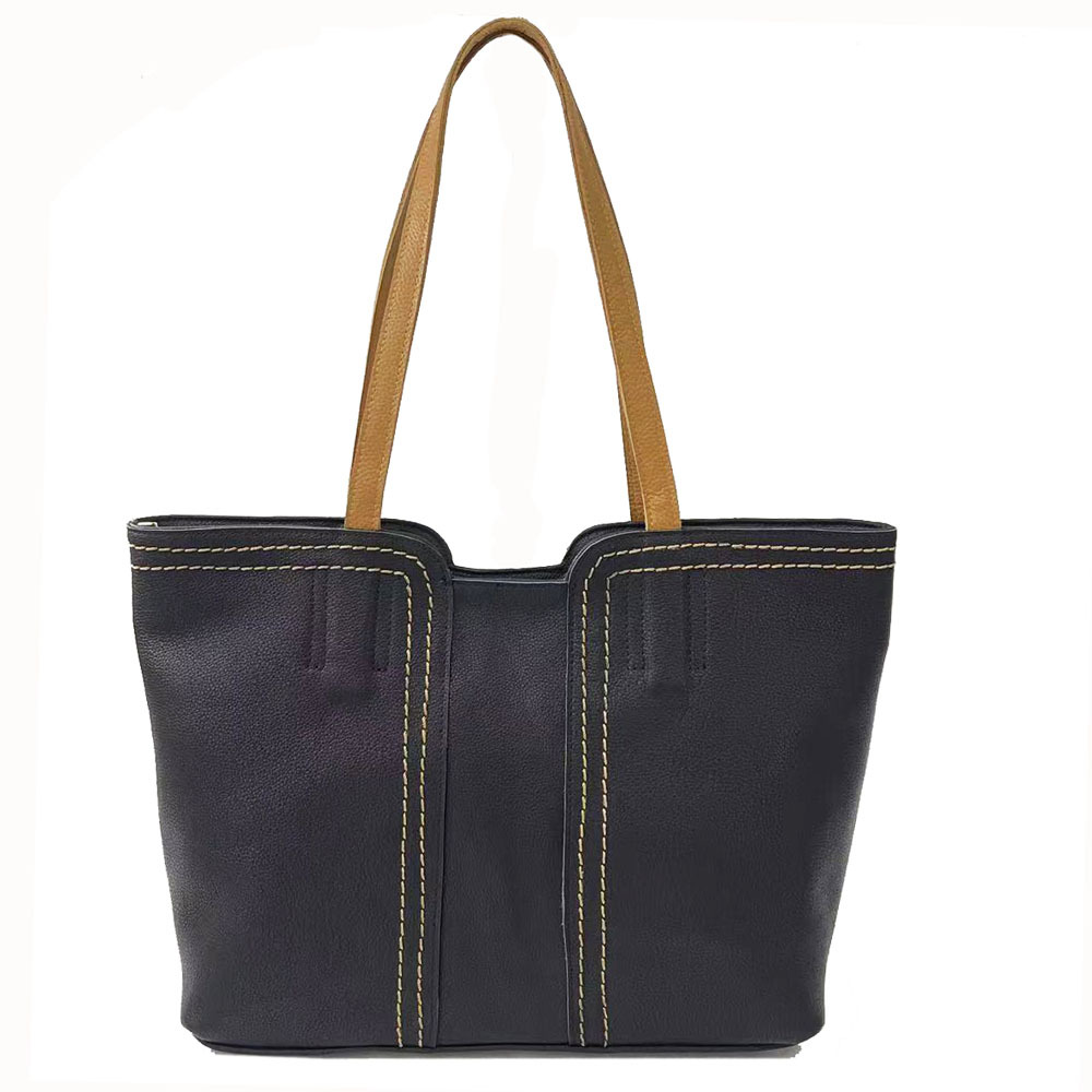 Sac cabas en cuir véritable pour femme, grande capacité, idéal pour les trajets quotidiens, les courses ou comme sacoche._voghion.com