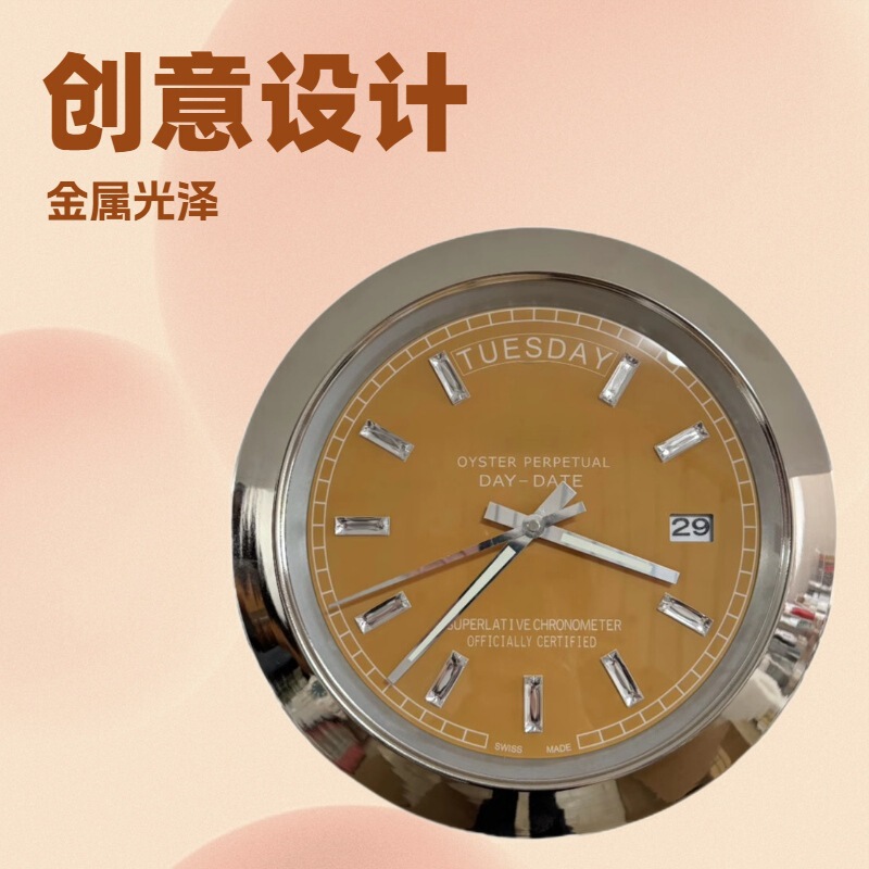 14inch New Model Wall-Mounted Living Room Decorative Metal Luminous Wall Clock, Light Luxury with a High-End Feel, Hot-Selling in Foreign Trade and Cross-Border Sales 14inch New Model Wall-Mounted Living Room Decorative Metal Luminous Wall Clock, Light Luxury with a High-End Feel, Hot-Selling in Foreign Trade and Cross-Border Sales