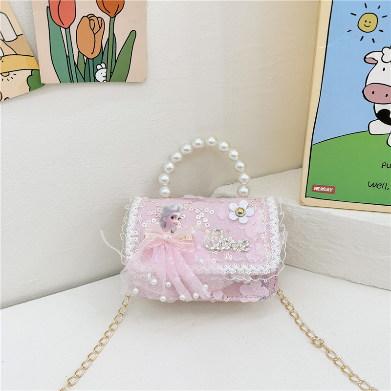 Bolsos de moda coreana para niños de perlas, bolsos de mano de perlas, bolsos de hombro para chicas lindas.