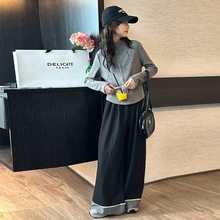 女童套装秋季2025新款中大儿童洋气休闲运动韩版外套牛仔裤两件套