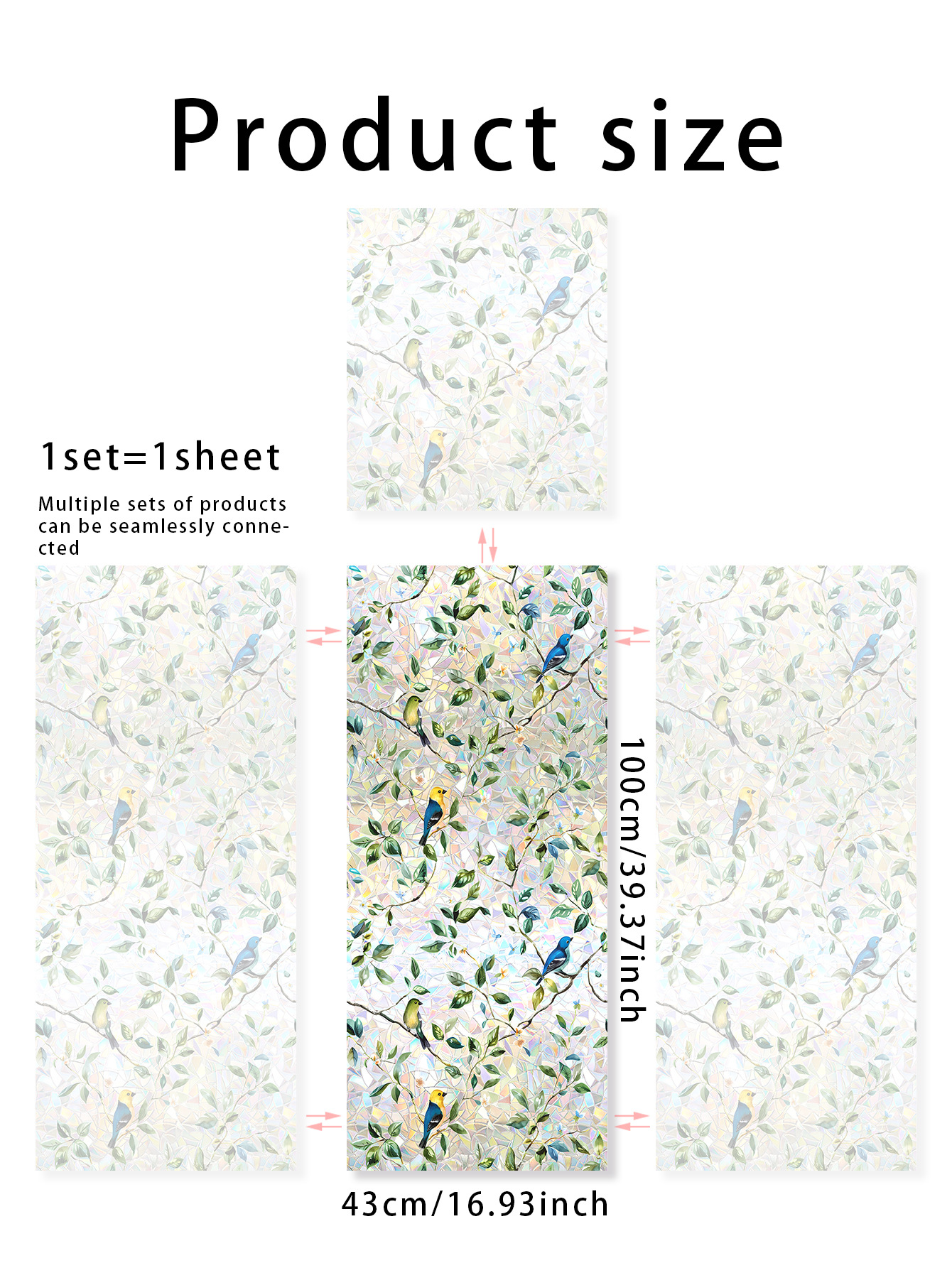 140g Weight Glass paster Home Textiles & Decor Type PVC Material Leaf Pattern Casual, Pastoral Style Casual Pastoral Leaf PVC Glass Paster Wall Art 189
