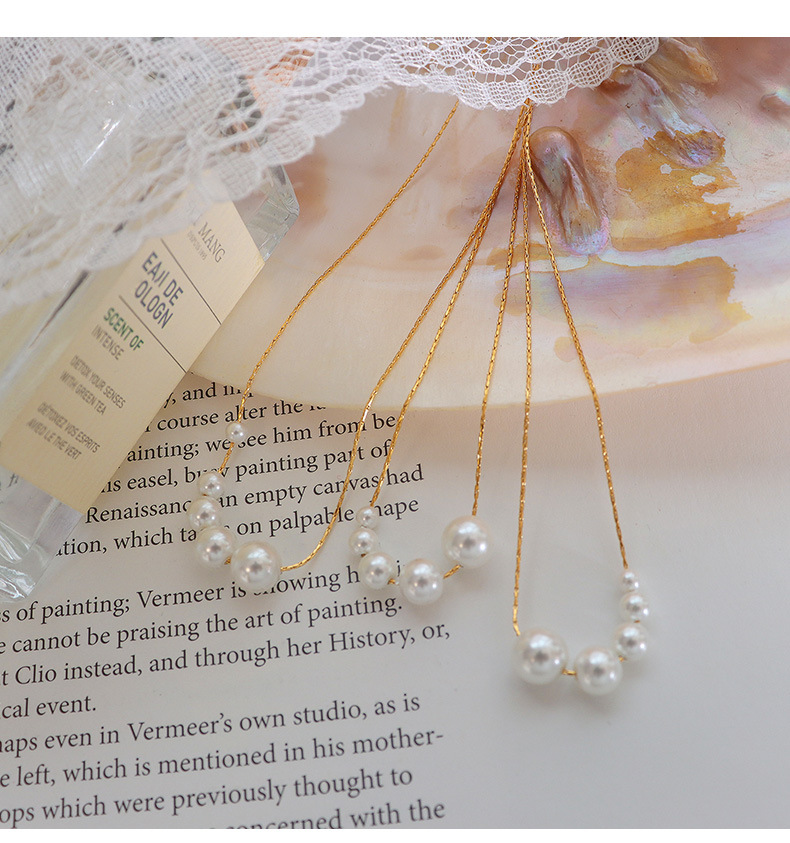 Baroque Imitation Pearl Pendant New Collarbone Necklace Titanium Ornament