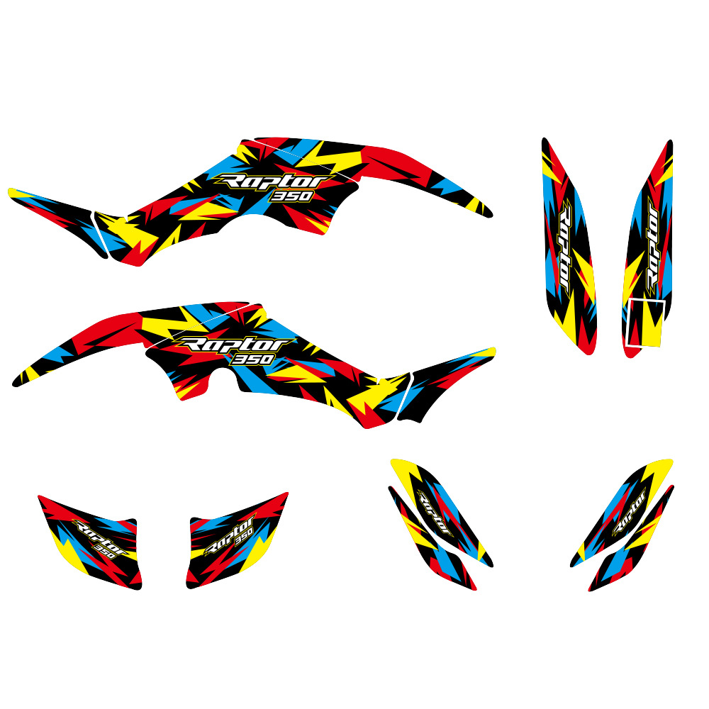 Pegatinas para motocicletas para Yamaha Raptor 350 ATV YFM350 fondo gráfico conjunto completo de pegatinas image 10