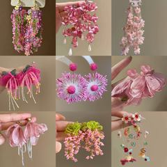 銀の針の米の玉のスパンコールの花のフリンジのピアスの森は小さい清新な休暇の風のイヤリングの軽くて豪華な高級感の耳飾りの女性です。