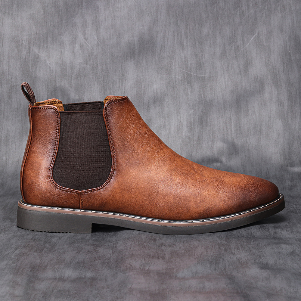 Herren Britische Herrenschuhe Polnische Farbe Mode Retro Herren Übergröße Stiefeletten Stiefeletten_voghion.com