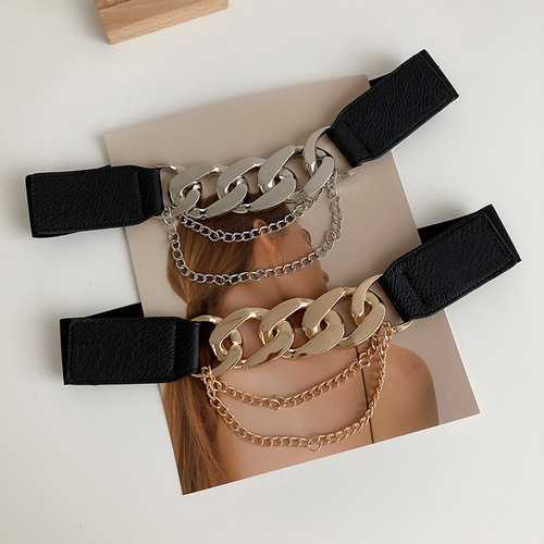 Elasticated Band Waist Belt for Women, Adjustable Fitted Dress with Cool, Stylish JK Fashion and Versatile Decorative Straps